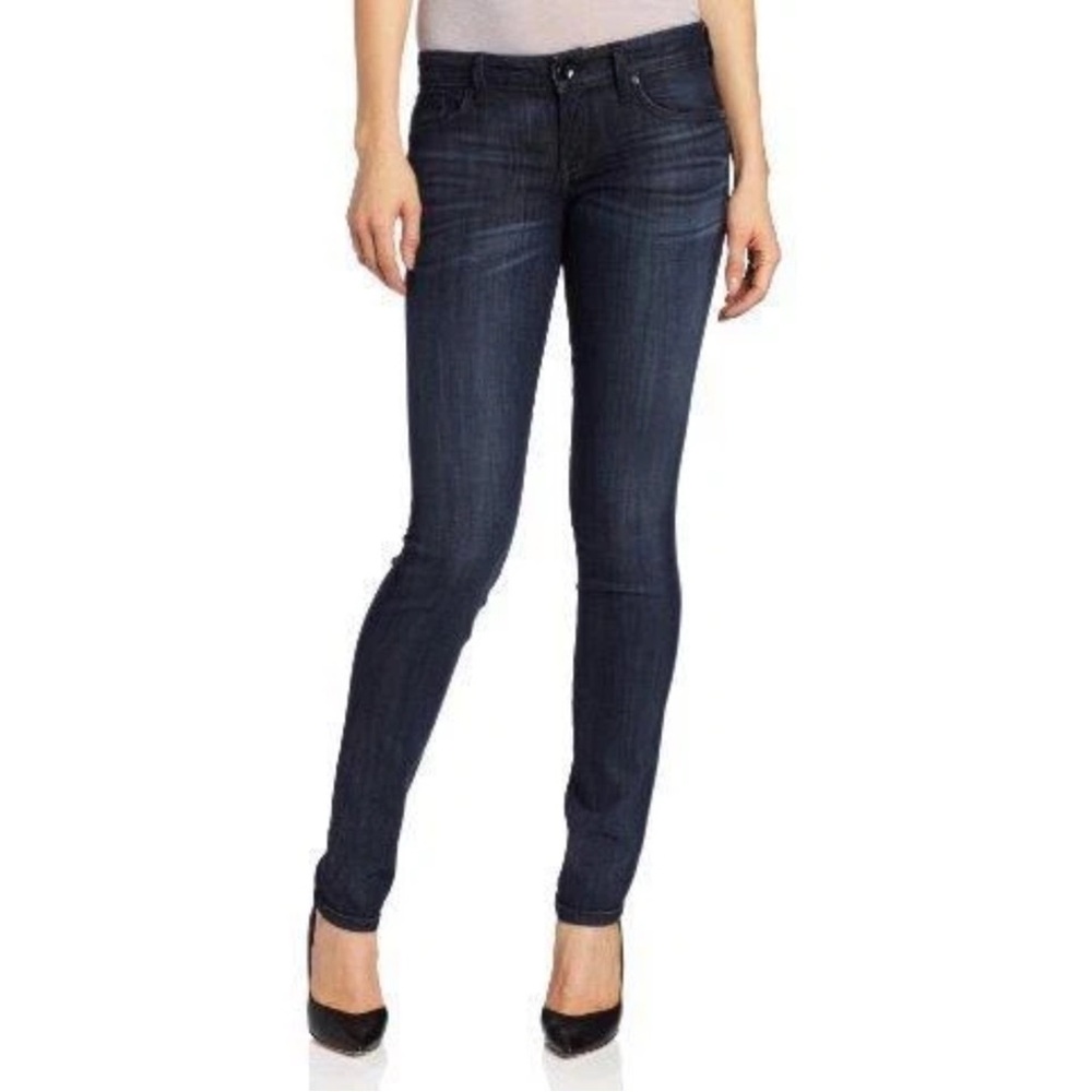Anthropologie LEVEL 99 Lily Skinny‎ Straight Leg Dark Wash Jeans Size 26